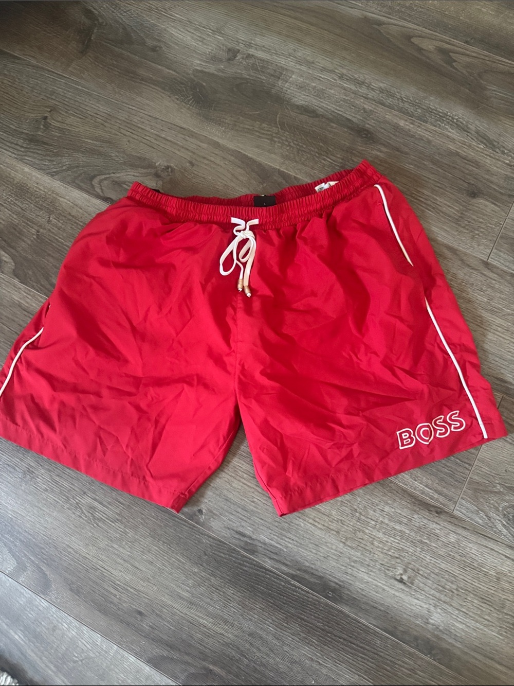 Boss Red Swim Shorts with White Trim